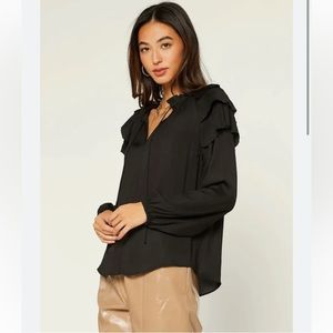 Black puff sleeve top